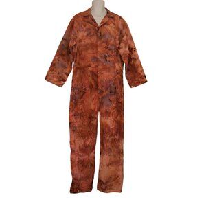 Anna Joyce Hand Dyed Coveralls Mens 46 RG Tie Dye Red Blue Costume Pockets